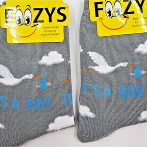 IT'S A BOY New Baby Shower Gender Reveal Gift Stork Womens Socks Novelty 2 PAIR